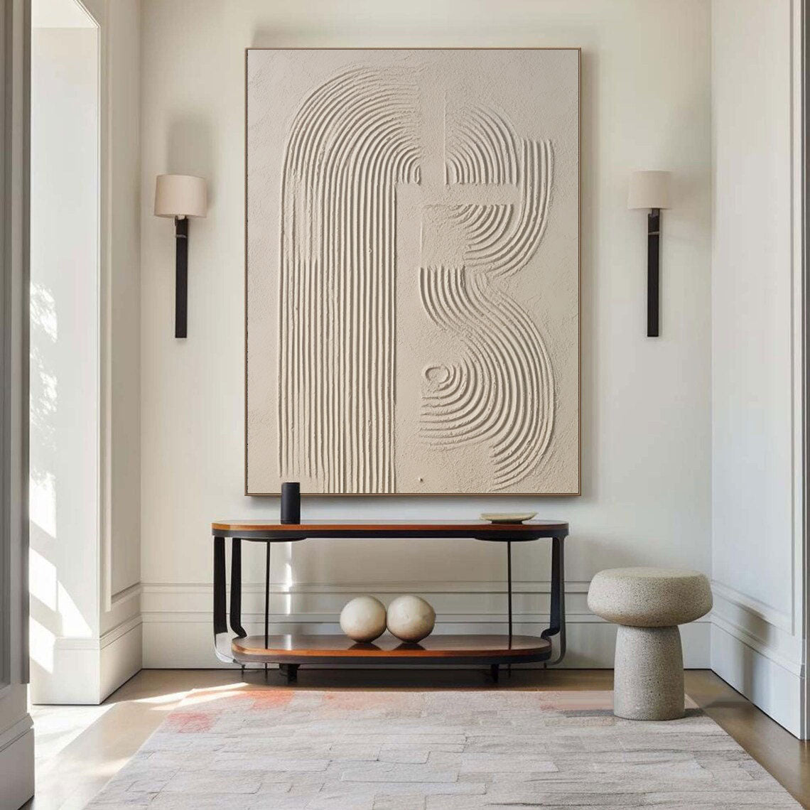 Beige Minimalist Abstract Painting #AVG 00402