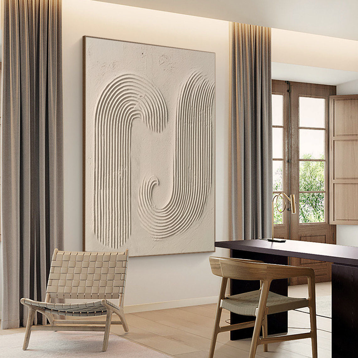 Beige Minimalist Abstract Painting #AVG 00502