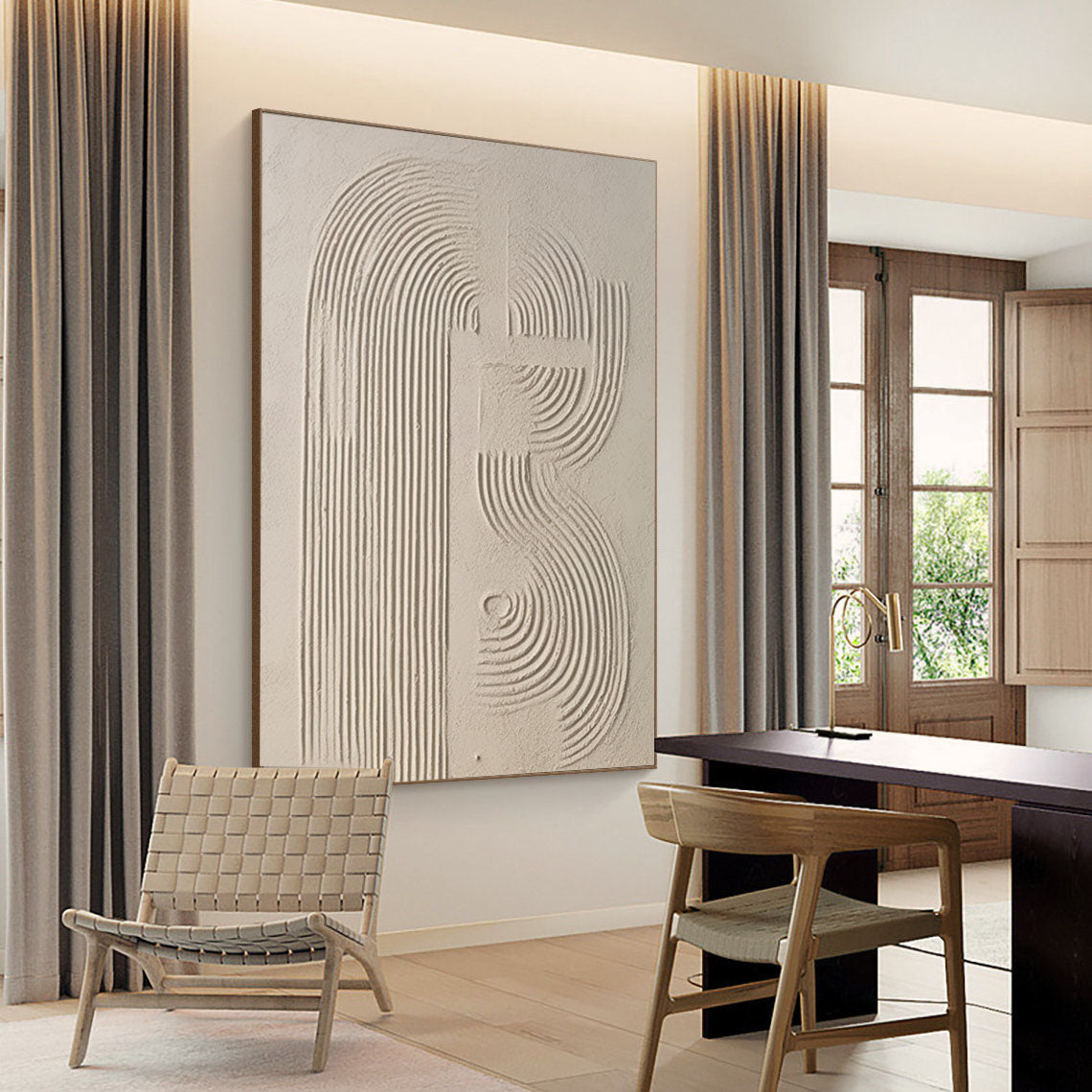 Beige Minimalist Abstract Painting #AVG 00402