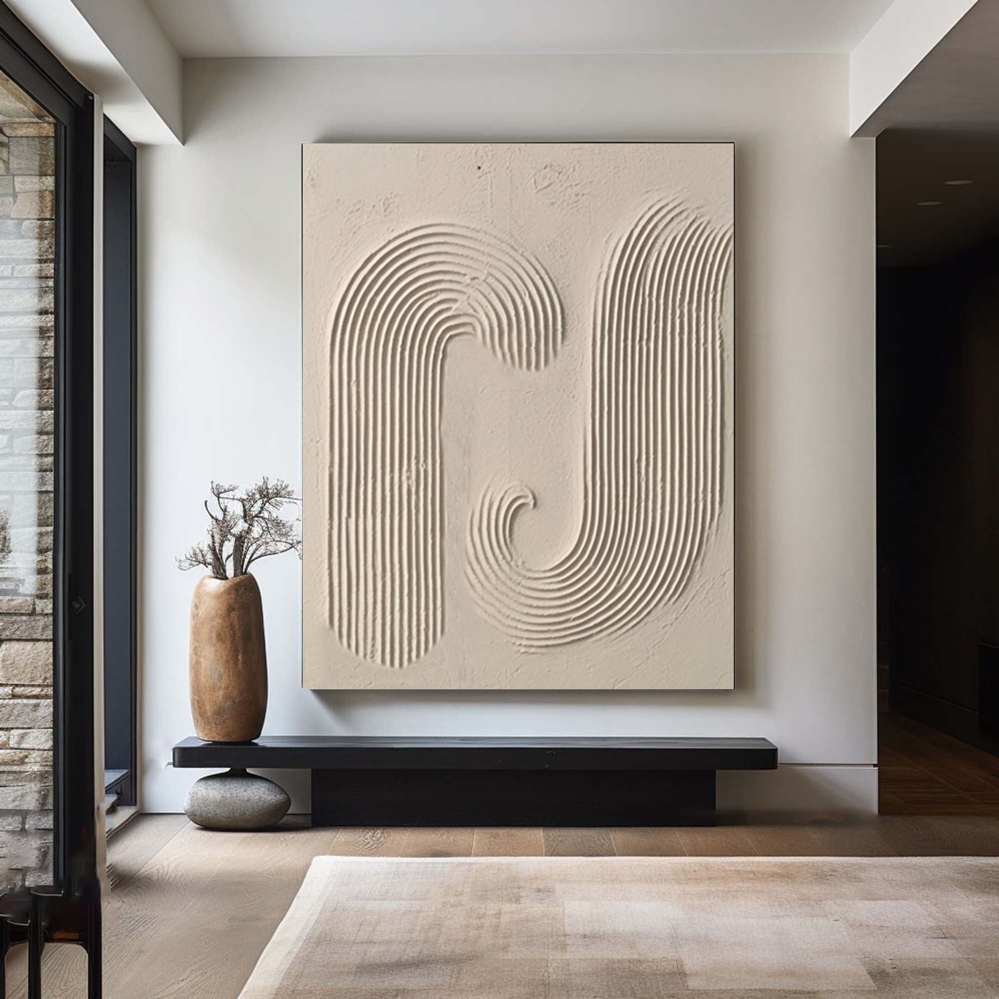 Beige Minimalist Abstract Painting #AVG 00502