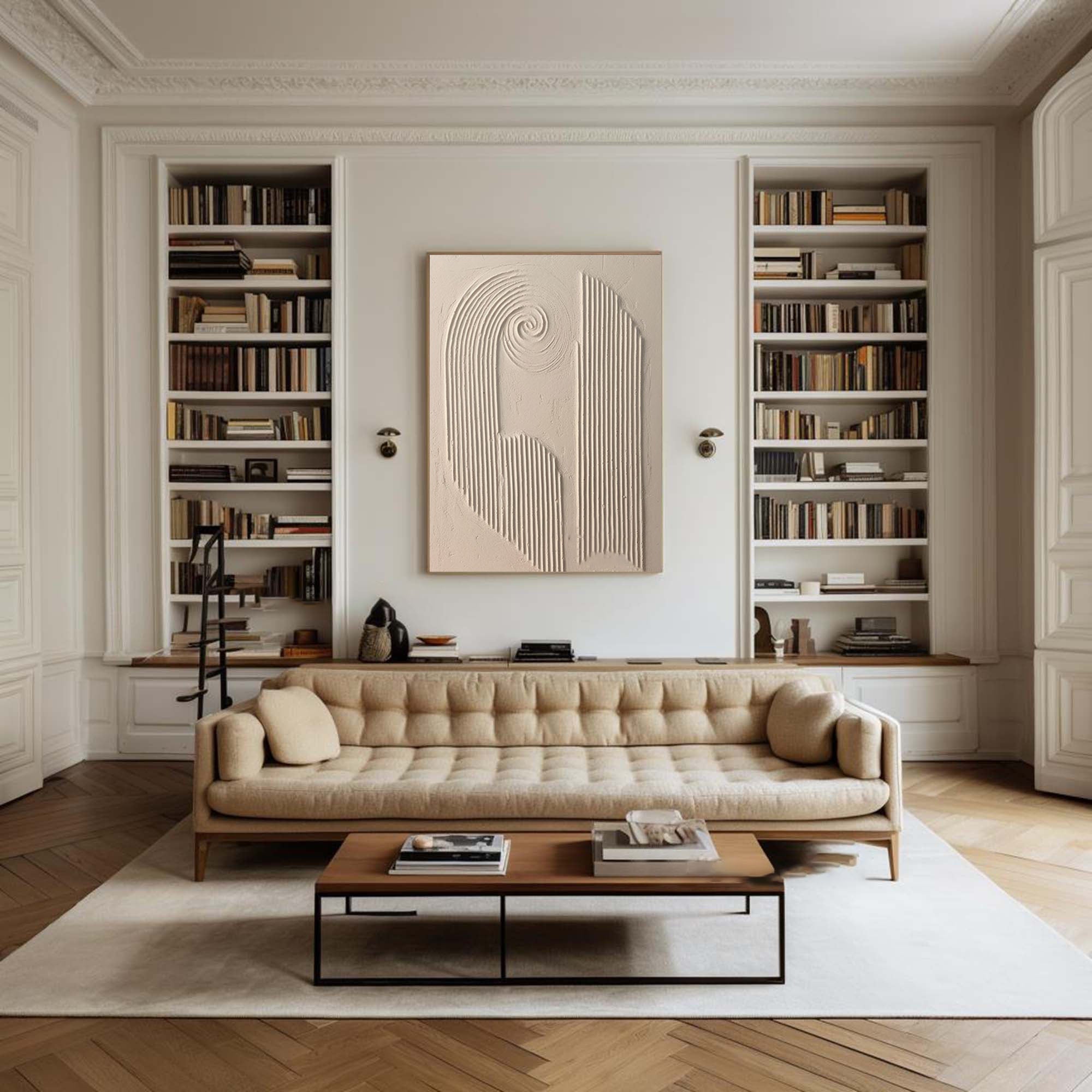 Beige Minimalist Abstract Painting #AVG 00101