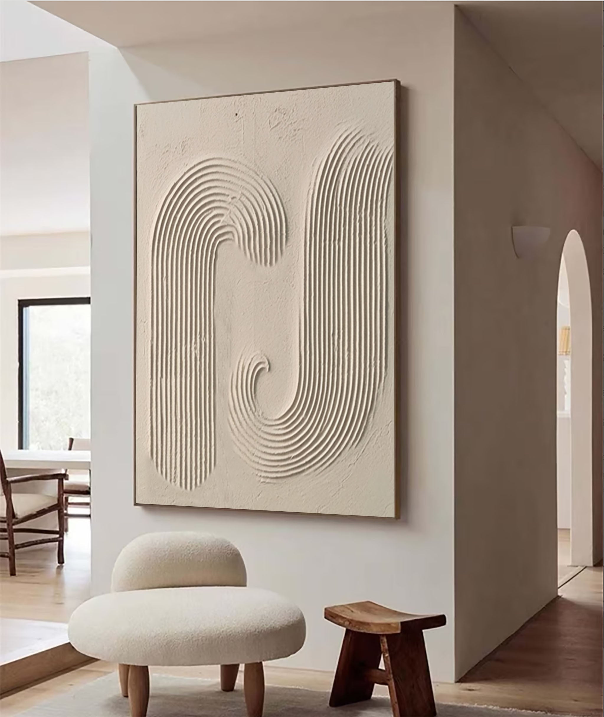 Beige Minimalist Abstract Painting #AVG 00502