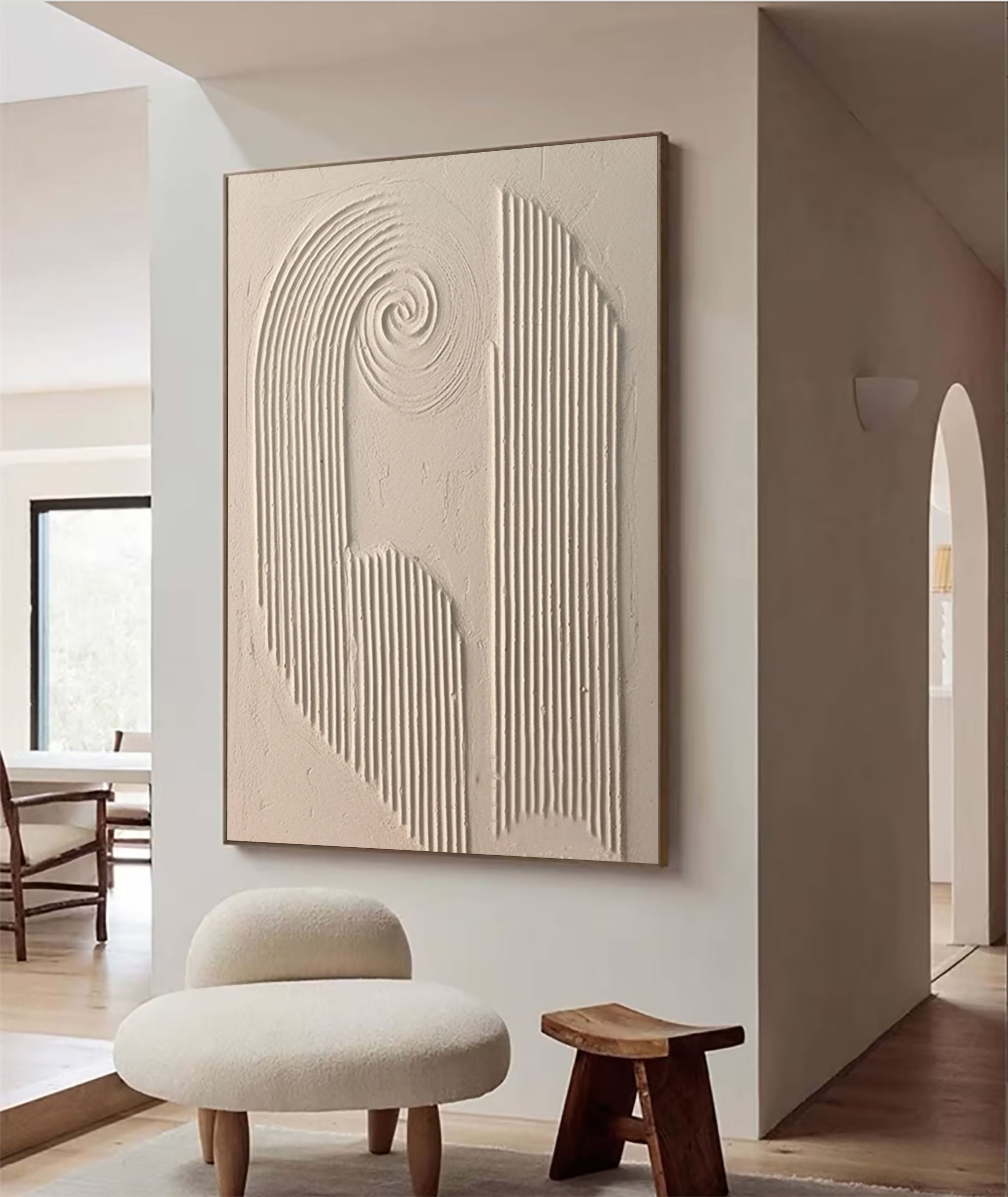 Beige Minimalist Abstract Painting #AVG 00101