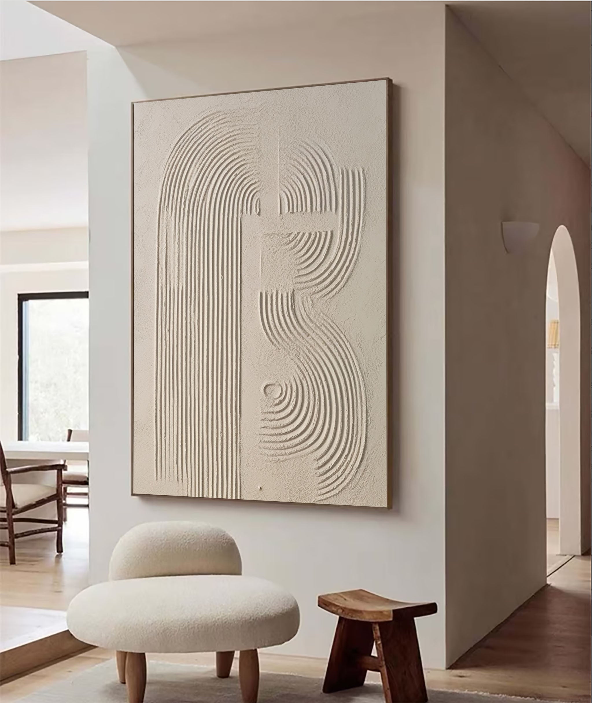 Beige Minimalist Abstract Painting #AVG 00402