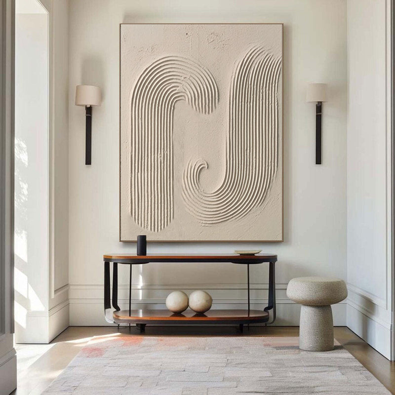 Beige Minimalist Abstract Painting #AVG 00502