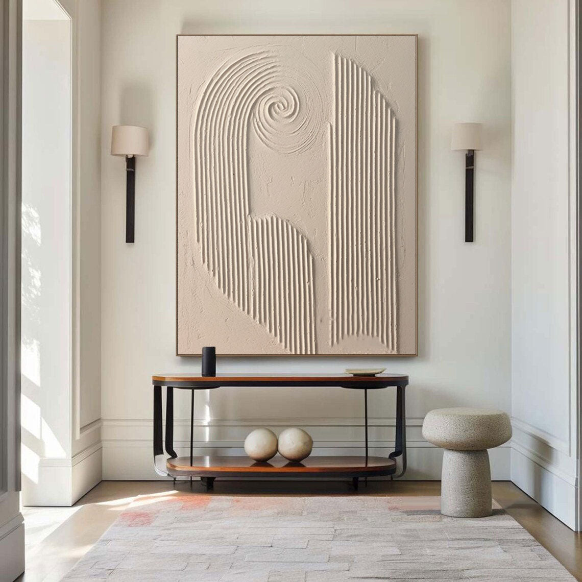 Beige Minimalist Abstract Painting #AVG 00101
