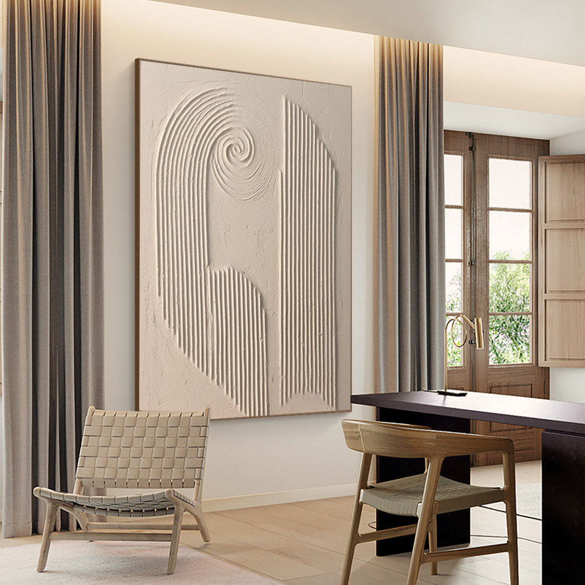 Beige Minimalist Abstract Painting #AVG 00101