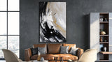 Black white gray waves texture abstract artwork art1001