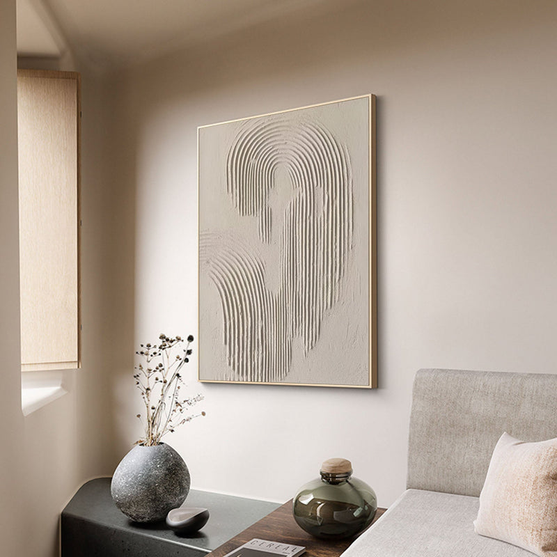 Beige & Brown Abstract Painting #CXA 010
