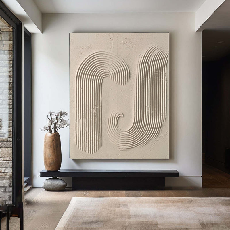Beige Minimalist Abstract Painting #AVG 00502