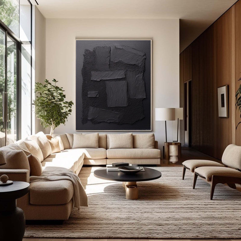 Black Abstract Painting #CXA 00502