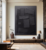 Black Abstract Painting #CXA 00502
