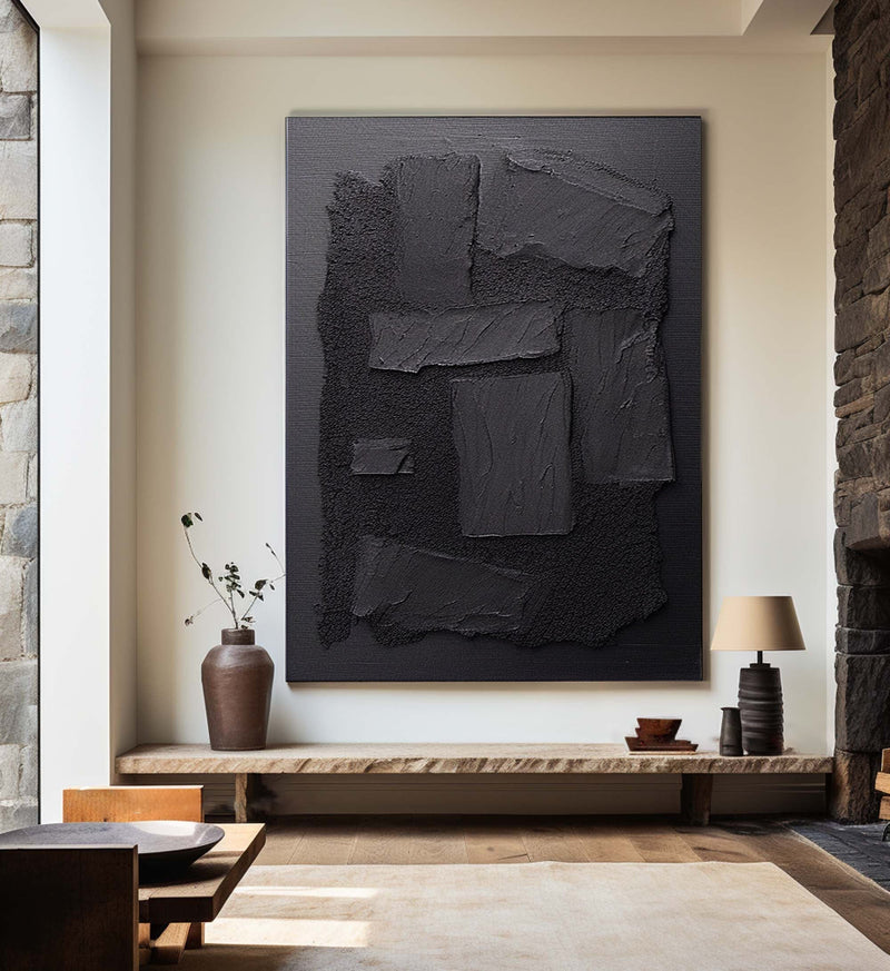 Black Abstract Painting #CXA 00502