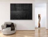 Large Black Minimalist Abstract Wall Art