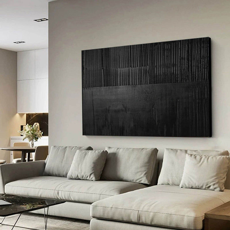 Large Black Minimalist Abstract Wall Art