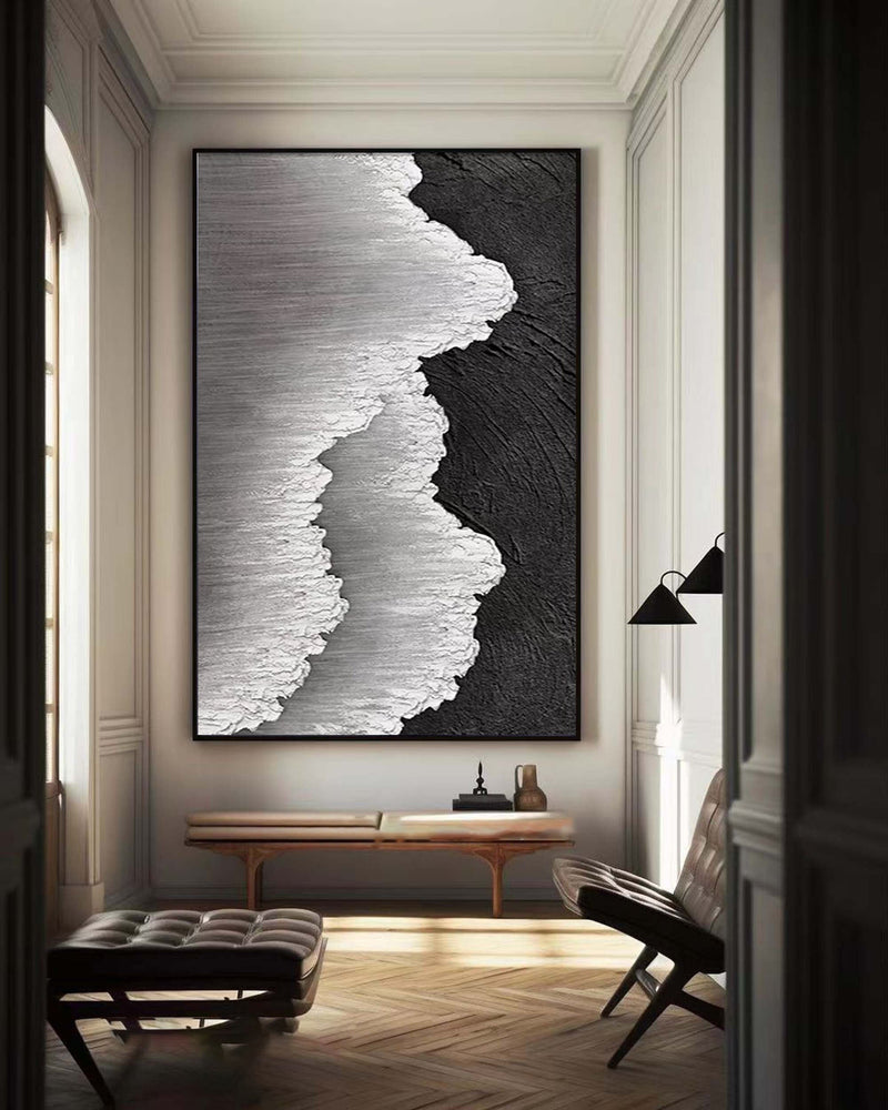 Black & White Abstract Painting #CXA 00403