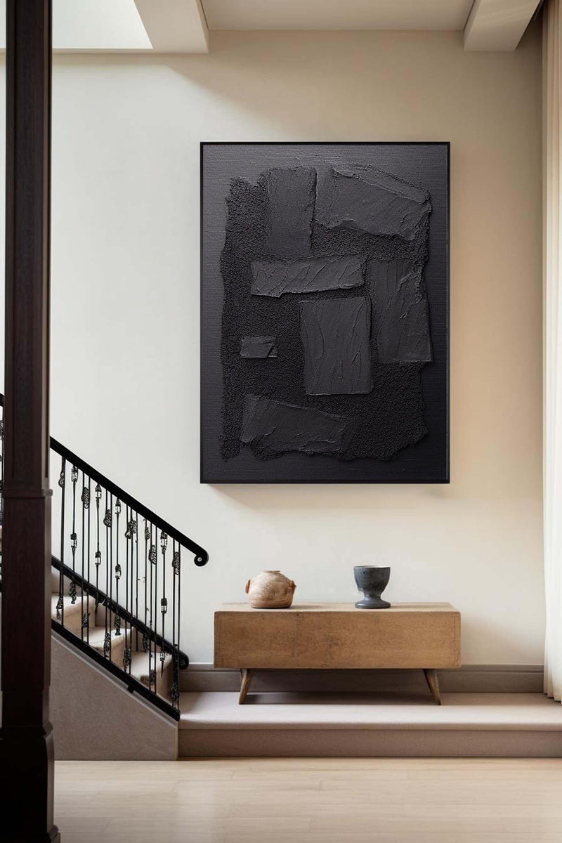 Black Abstract Painting #CXA 00502