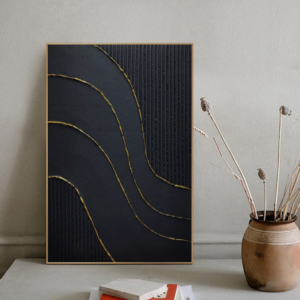 Black Minimalist Abstract Painting #AVG 00503