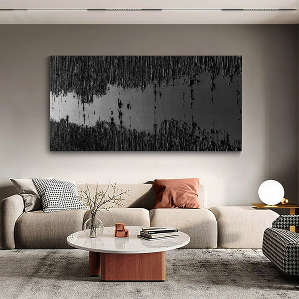 Black Minimalist Abstract Painting #AVG 00903