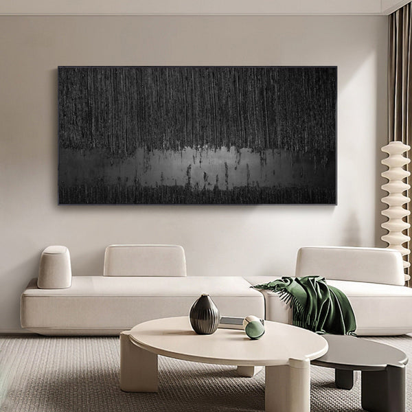 Black Minimalist Abstract Canvas Wall Art
