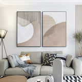 Beige & Brown Abstract Painting SET OF 2 #art2643