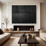 Large Black Minimalist Abstract Wall Art