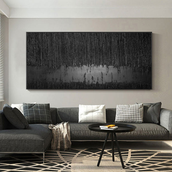 Black Minimalist Abstract Canvas Wall Art