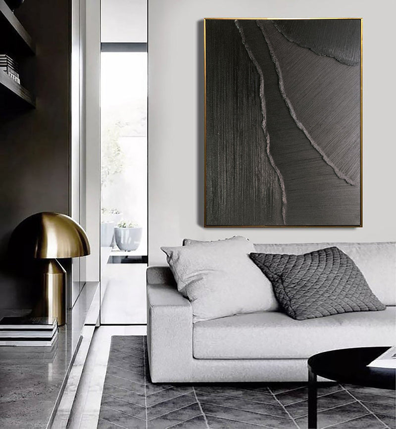 Black Minimalist Abstract Painting #AVG 00202