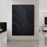 Black Minimalist Abstract Painting #AVG 00503