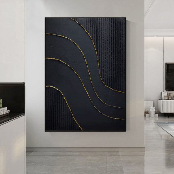 Black Minimalist Abstract Painting #AVG 00503