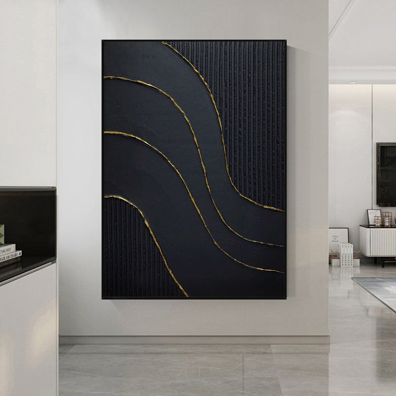 Black Minimalist Abstract Painting #AVG 00503