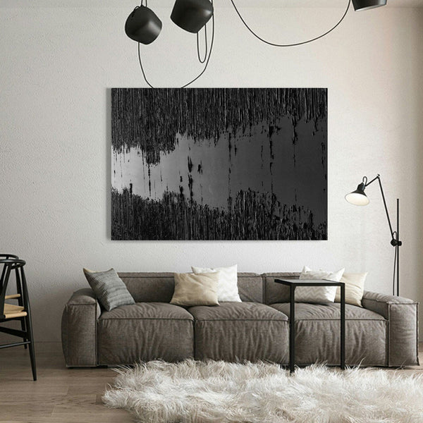 Black Minimalist Abstract Painting #AVG 00903