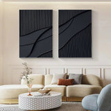 Shadow Waves Abstract Painting SET OF 2