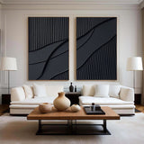 Shadow Waves Abstract Painting SET OF 2