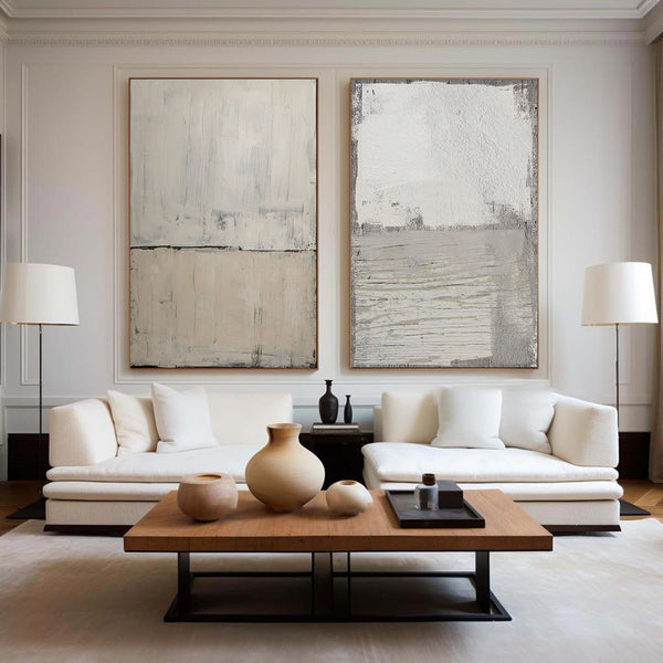Beige & Brown Abstract Painting SET OF 2 #AVG 00501