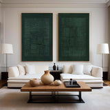 Blue & Green Abstract Painting  SET OF 2 #AVG 00103