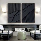 Shadow Waves Abstract Painting SET OF 2
