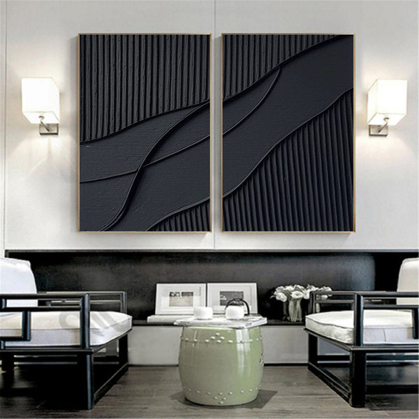 Shadow Waves Abstract Painting SET OF 2