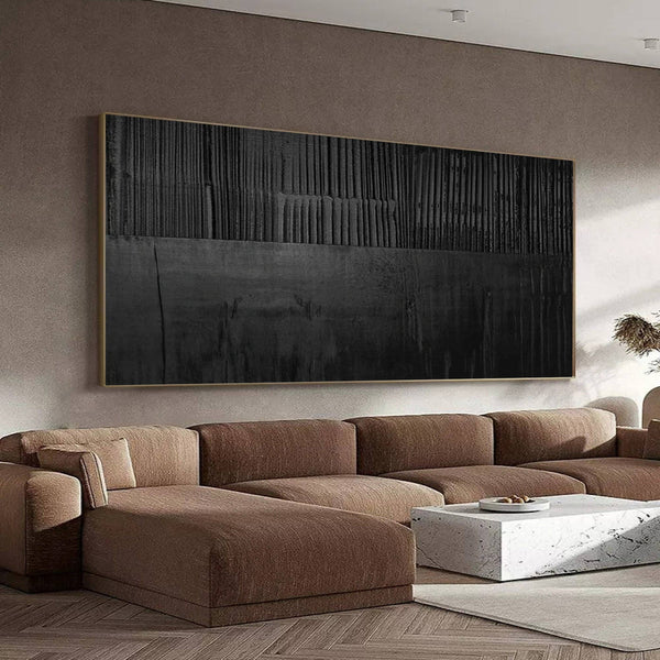 Large Black Minimalist Abstract Wall Art