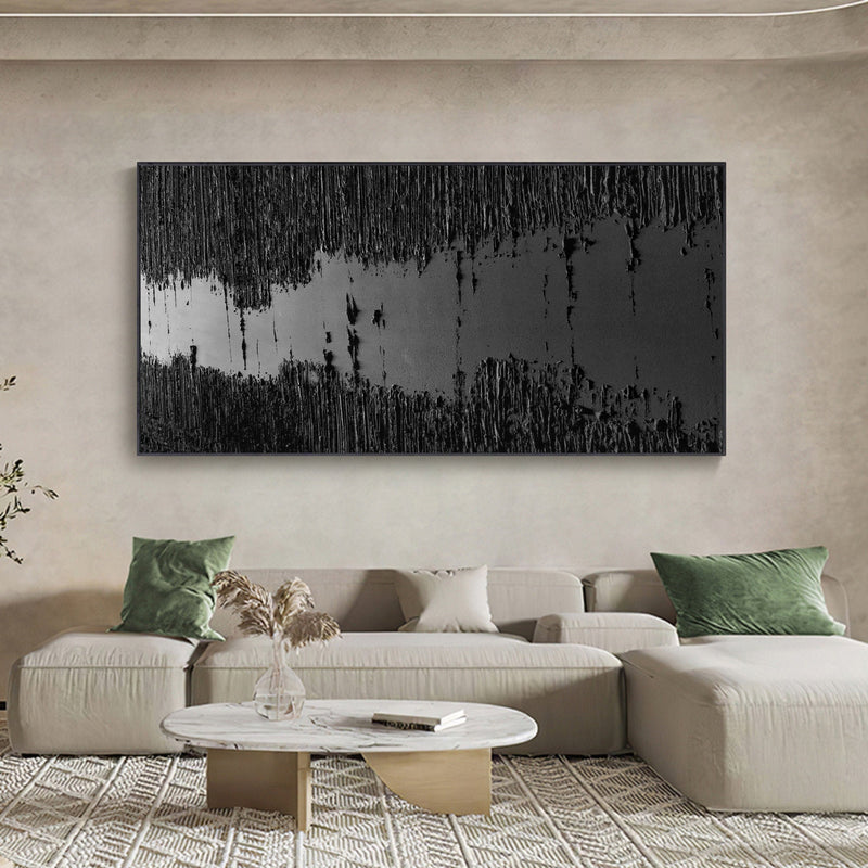Black Minimalist Abstract Painting #AVG 00903