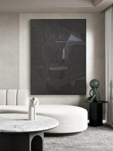 Black Minimalist Abstract Painting #AVG 00303