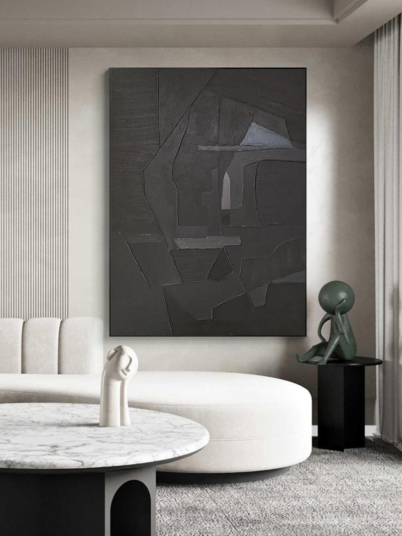Black Minimalist Abstract Painting #AVG 00303