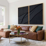 Shadow Waves Abstract Painting SET OF 2