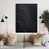 Black Minimalist Abstract Painting #AVG 00503