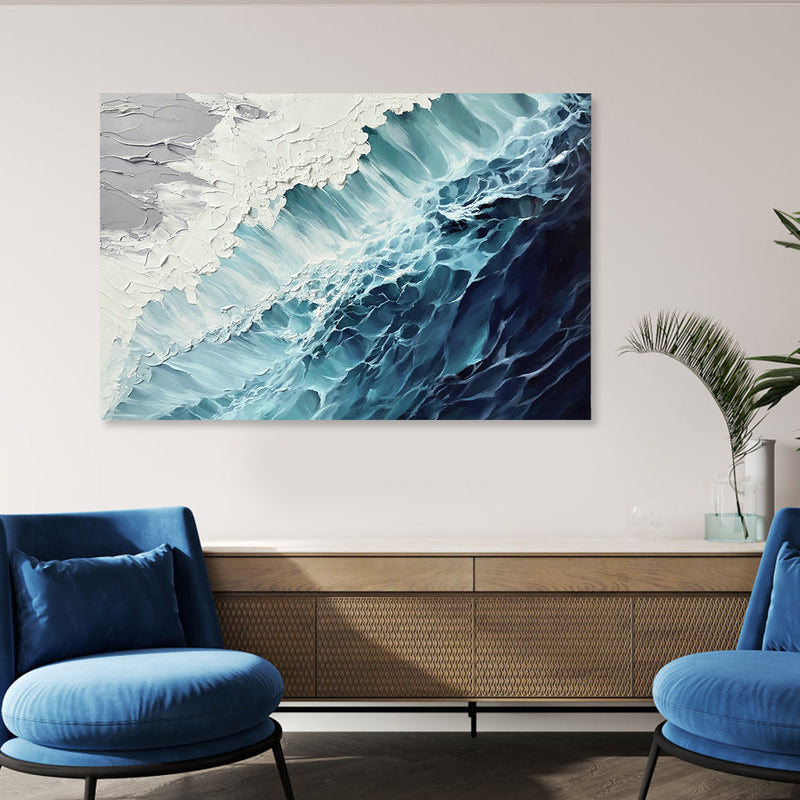 Blue & Green Minimalist Abstract Painting #BGM 002
