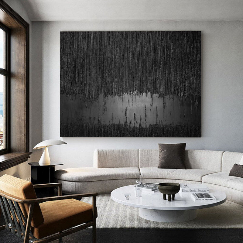 Black Minimalist Abstract Canvas Wall Art