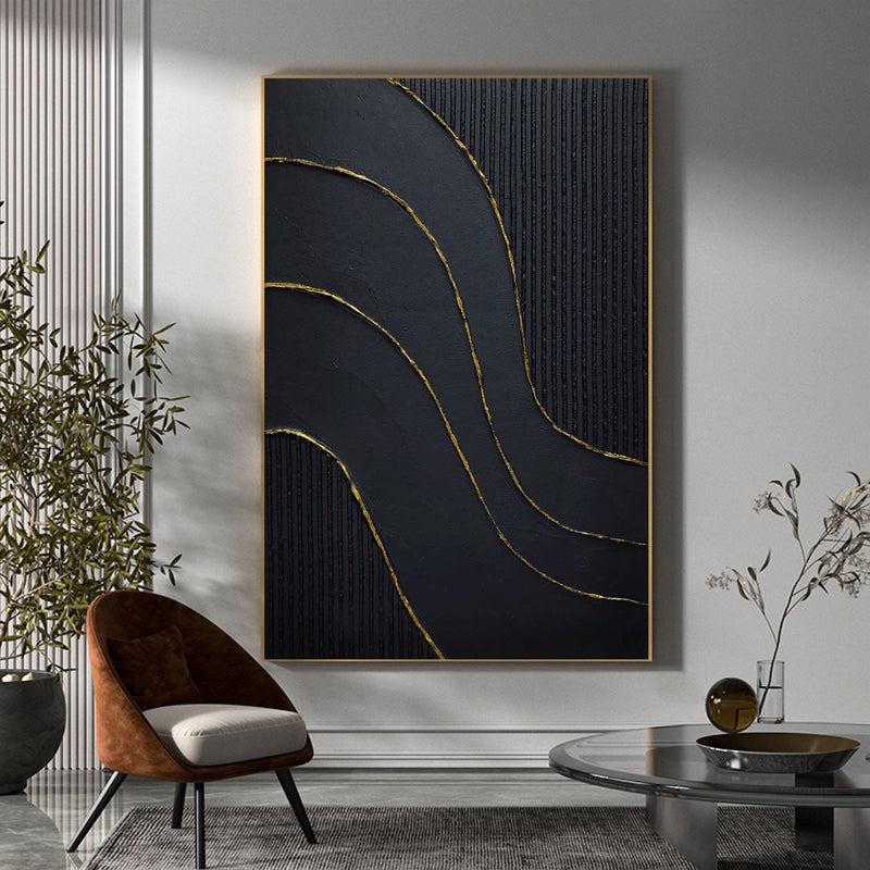 Black Minimalist Abstract Painting #AVG 00503