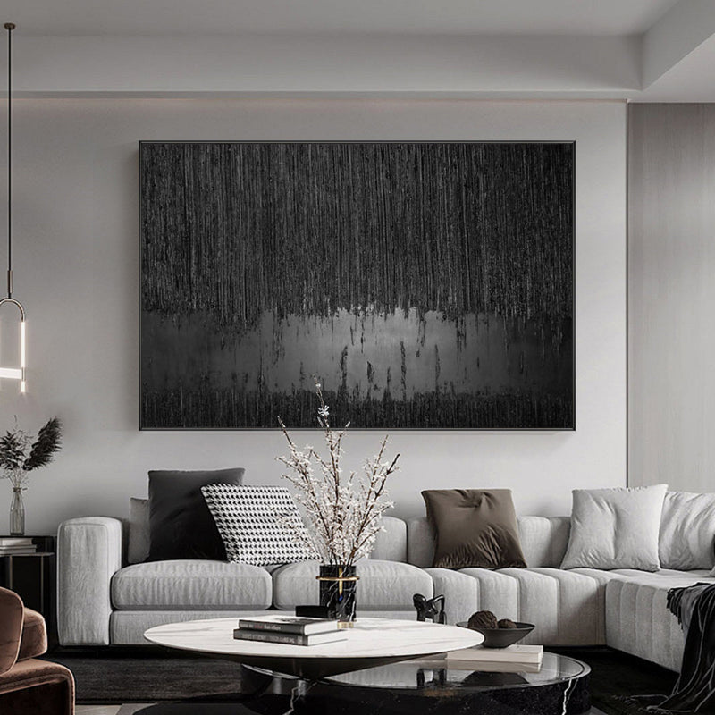 Black Minimalist Abstract Canvas Wall Art