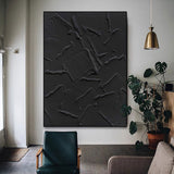 Black Minimalist Abstract Painting #AVG 00102
