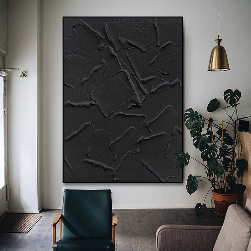 Black Minimalist Abstract Painting #AVG 00102